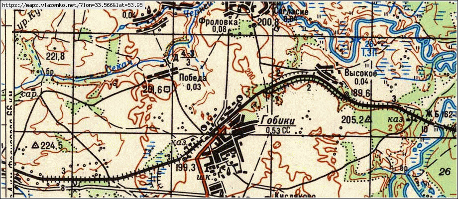 Карта ГОБИКИ, Брянская область, Рогнединский район