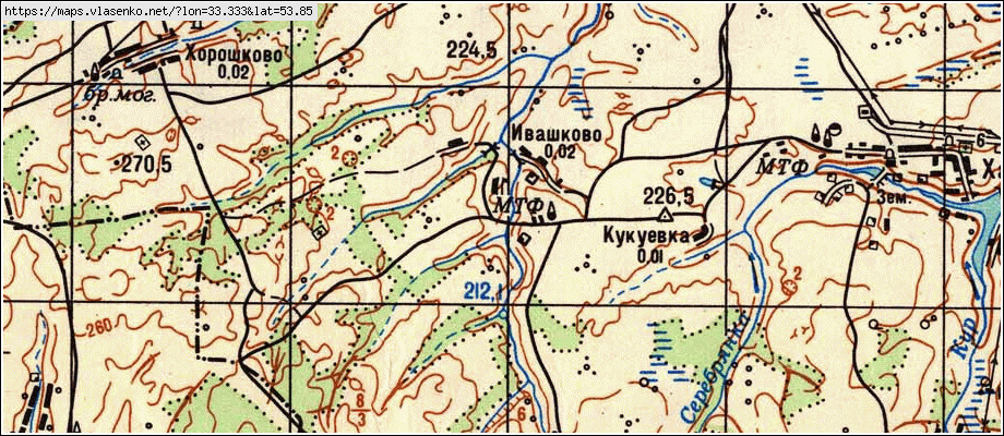 Карта ИВАШКОВО, Брянская область, Рогнединский район