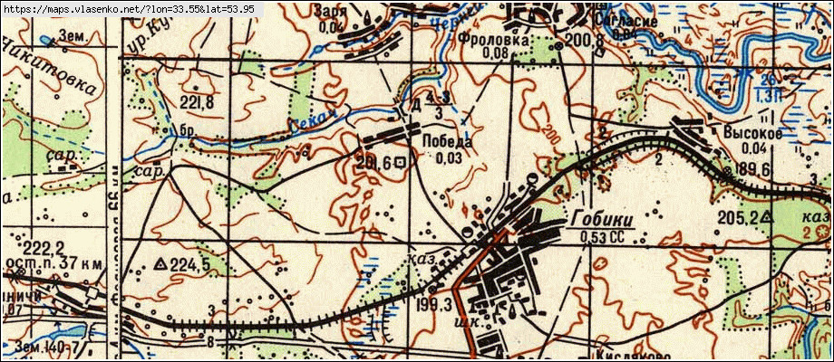 Карта ПОБЕДА, Брянская область, Рогнединский район