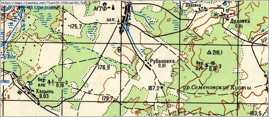 Карта СЕМЕНОВКА, Брянская область, Рогнединский район