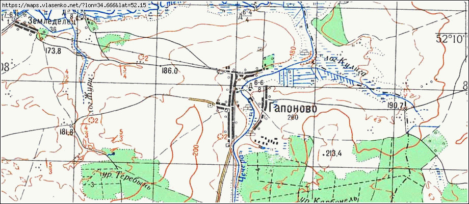 Карта ГАПОНОВО, Брянская область, Севский район