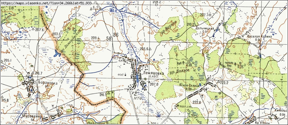 Карта ЛЕМЕШОВКА, Брянская область, Севский район