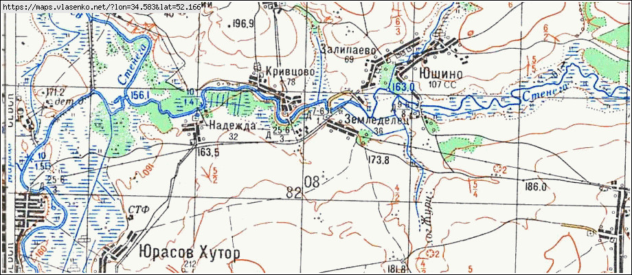 Карта ЗЕМЛЕДЕЛЕЦ, Брянская область, Севский район