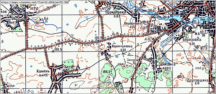 Карта КОНОНЧУКОВКА, Брянская область, Стародубский район