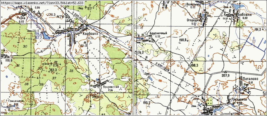 Карта КРАСНЫЙ ОКТЯБРЬ, Брянская область, Стародубский район