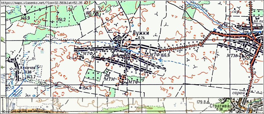 Карта ЛУЖКИ, Брянская область, Стародубский район