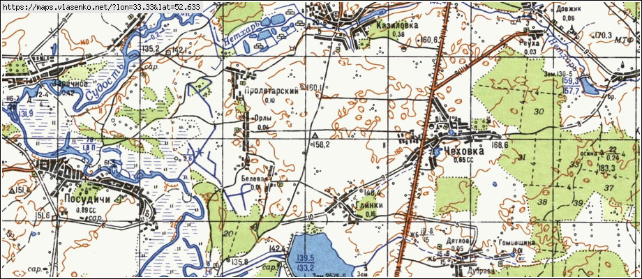 Карта ВЕРБОВКА, Брянская область, Стародубский район