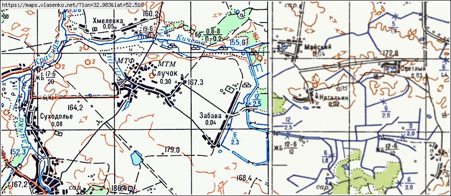 Карта ЗАБАВА, Брянская область, Стародубский район