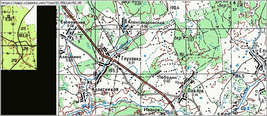Карта АЛЕКСАНДРОВСКИЙ, Брянская область, Суражский район