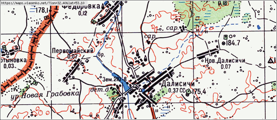 Карта БОЛЬШАЯ ЛОВЧА, Брянская область, Суражский район