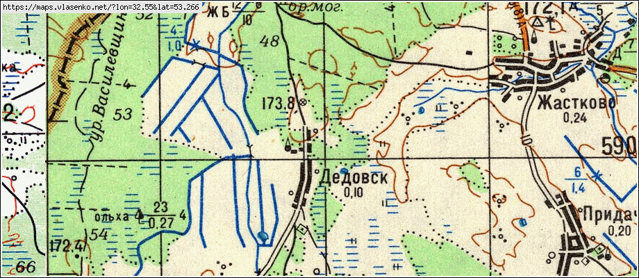 Карта ДЕДОВСК, Брянская область, Суражский район