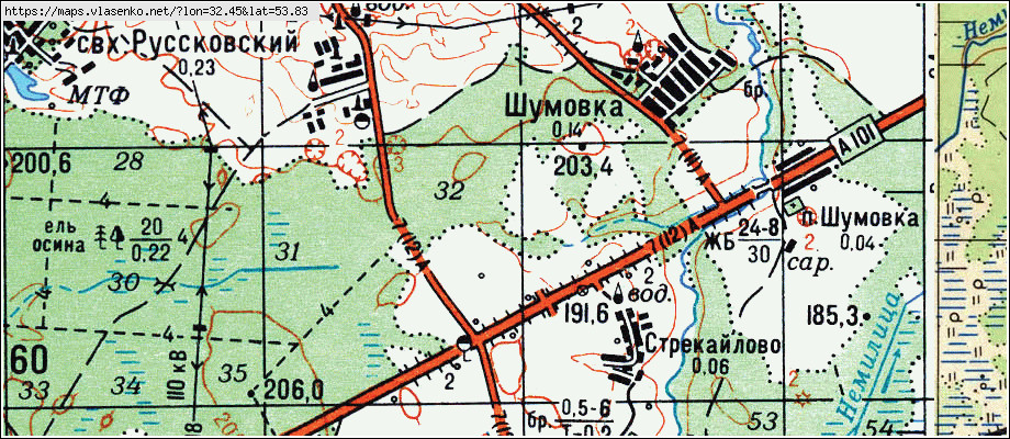 Карта ДУБРОВКА, Брянская область, Суражский район