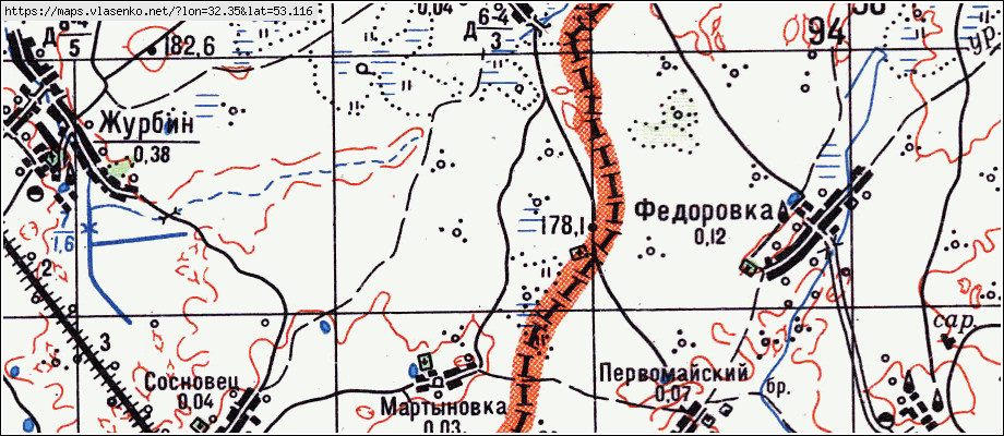 Карта КОКОТ, Брянская область, Суражский район