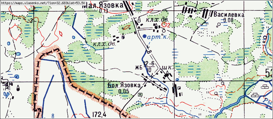 Карта КОСТЕНИЧИ, Брянская область, Суражский район