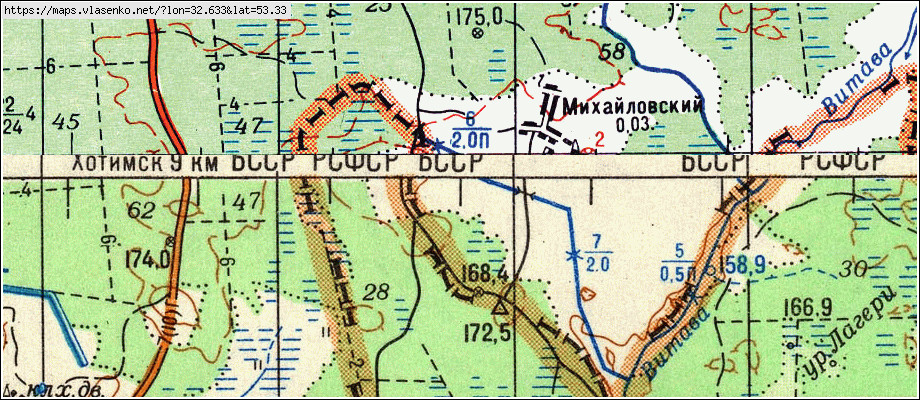 Карта ЛОПАЗНА, Брянская область, Суражский район