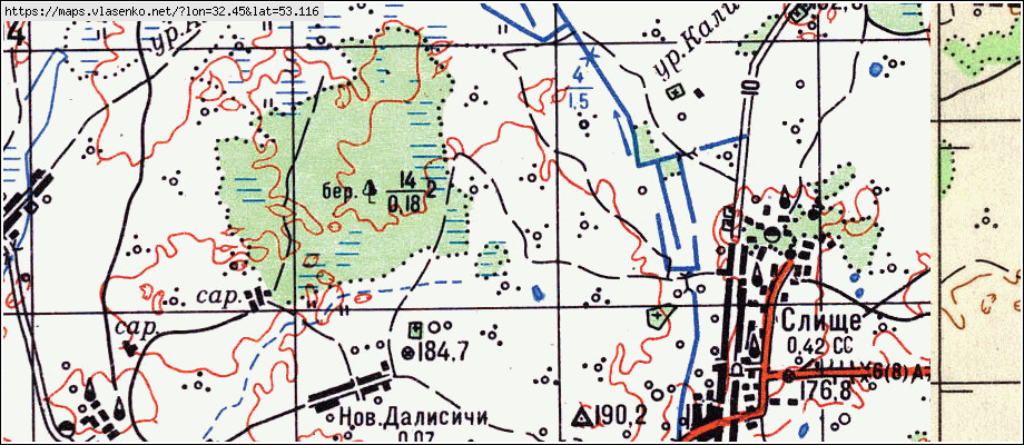 Карта НАРОСТЬ, Брянская область, Суражский район