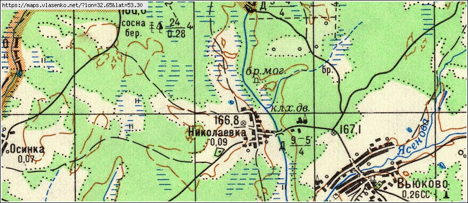Карта НИКОЛАЕВКА, Брянская область, Суражский район