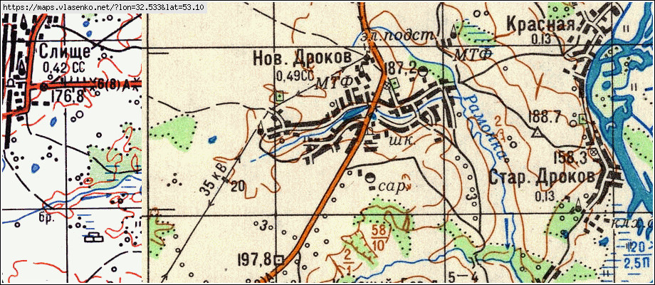 Карта НОВЫЙ ДРОКОВ, Брянская область, Суражский район