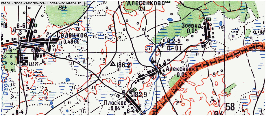 Карта ПЕРВОМАЙСКИЙ, Брянская область, Суражский район