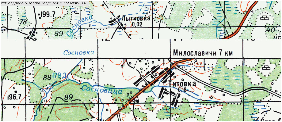 Карта СЕНЧА, Брянская область, Суражский район