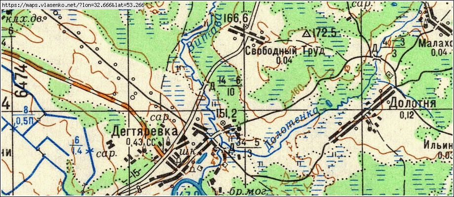 Карта СВОБОДНЫЙ ТРУД, Брянская область, Суражский район