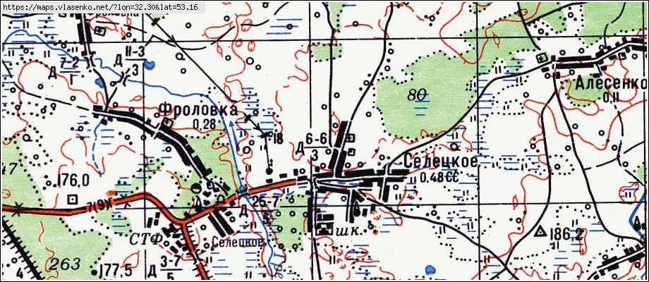Карта ВЛАЗОВИЧИ, Брянская область, Суражский район