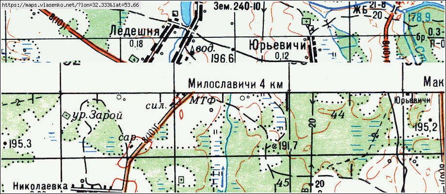 Карта ВЫСОКИЙ, Брянская область, Суражский район