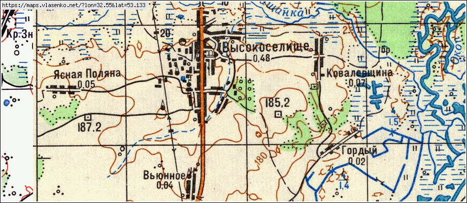 Карта ВЫСОКОСЕЛИЩЕ, Брянская область, Суражский район