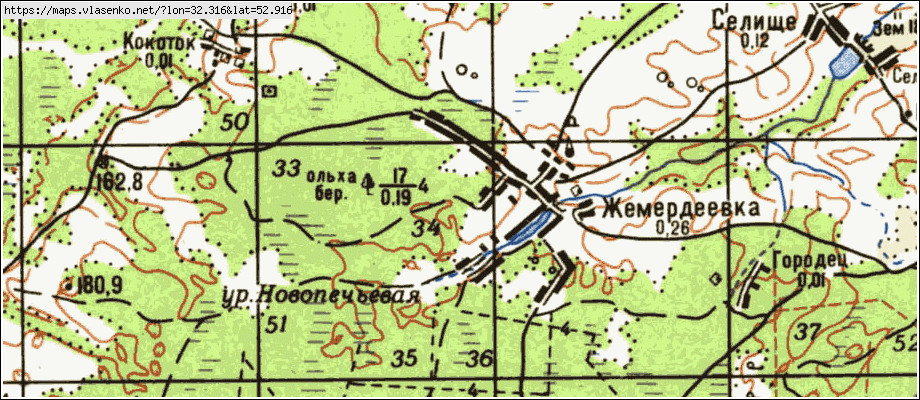 Карта ЖЕМЕРДЕЕВКА, Брянская область, Суражский район