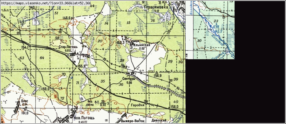 Карта СЕНЧУРЫ, Брянская область, Суземский район