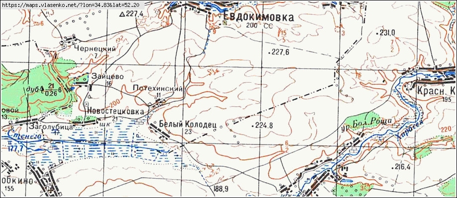 Карта ЗЕРНОВО, Брянская область, Суземский район