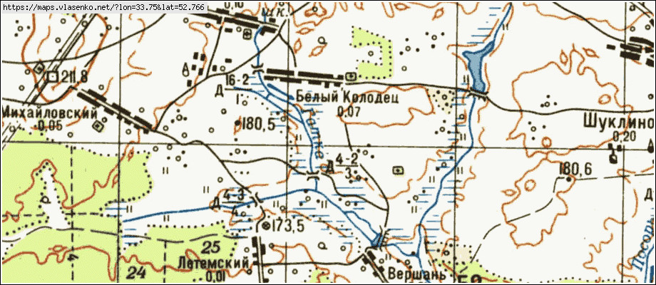 Карта БЕЛЫЙ КОЛОДЕЦ, Брянская область, Трубчевский район