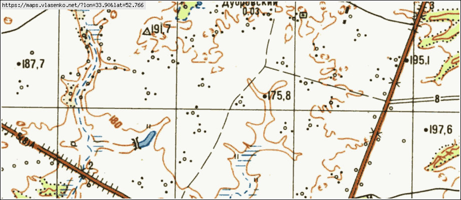 Карта ДУБРОВСКИЙ, Брянская область, Трубчевский район