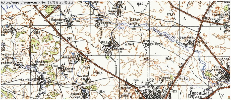 Карта ИЛЬИНО, Брянская область, Трубчевский район