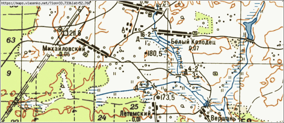 Карта ЛОЖКИ, Брянская область, Трубчевский район
