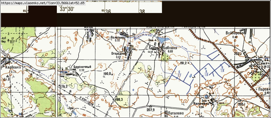 Карта ОГОРОДНЯ, Брянская область, Трубчевский район