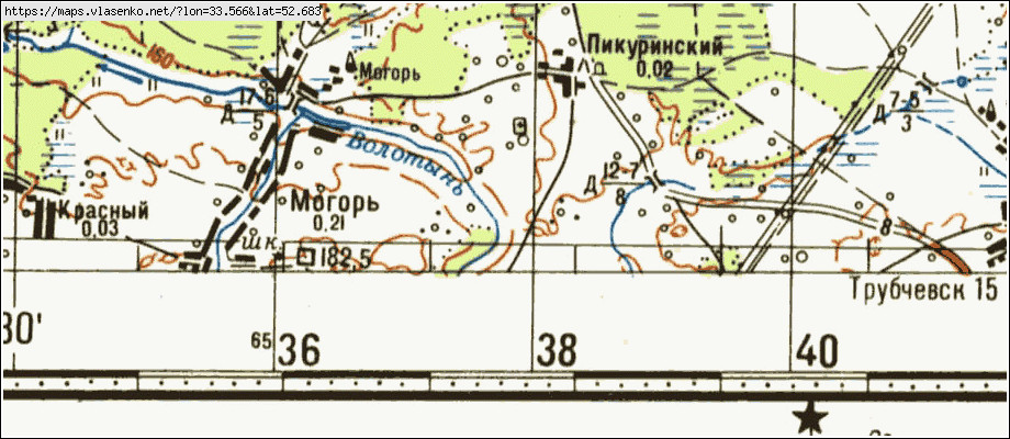 Карта трубчевского района с границами