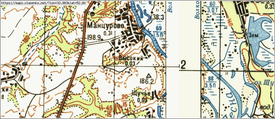 Карта ВЫСОКИЙ, Брянская область, Трубчевский район