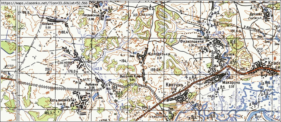 Карта ВЫСОКИЙ КЛЮЧ, Брянская область, Трубчевский район