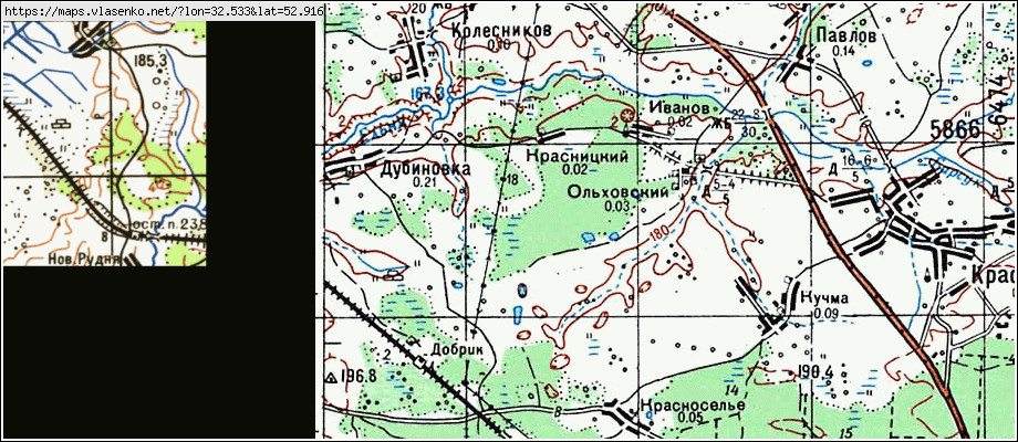 Карта КРАСНИЦКИЙ, Брянская область, Унечский район