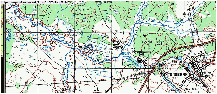 Карта ЛАВЫ, Брянская область, Унечский район