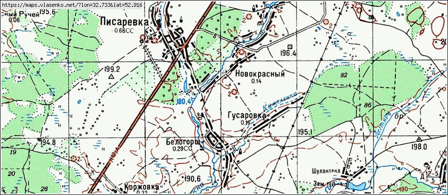 Карта унечского района брянской области подробная с деревнями и дорогами