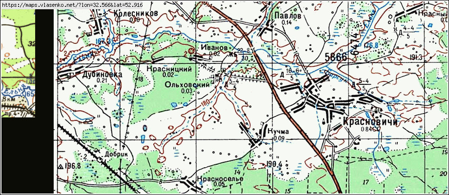 Карта унечского района брянской области подробная с деревнями и дорогами