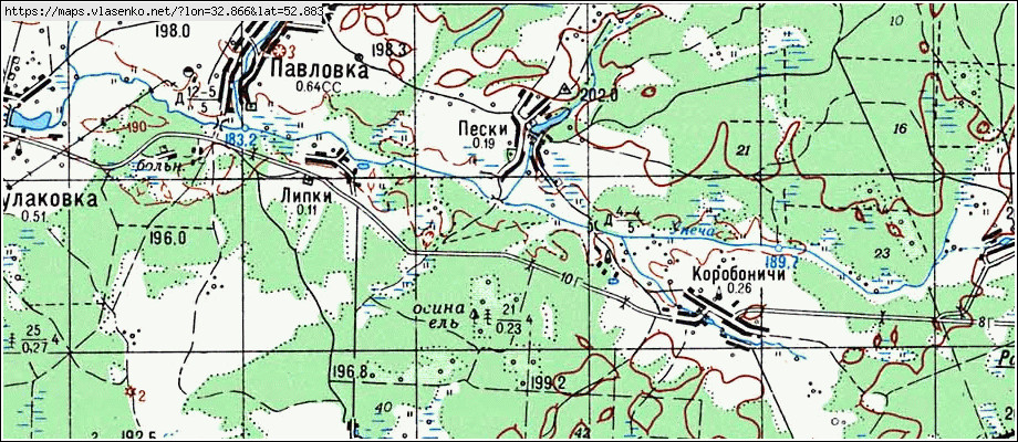Карта ПЕСКИ, Брянская область, Унечский район