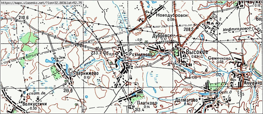Карта РОХМАНОВО, Брянская область, Унечский район