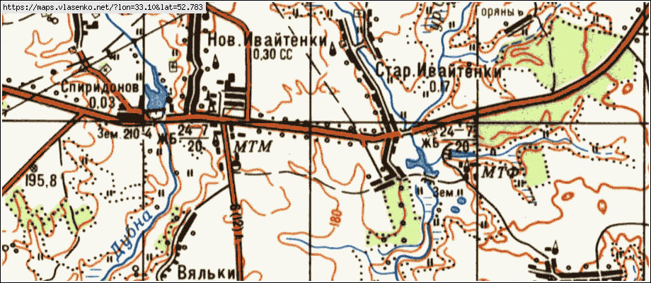 Карта СТАРЫЕ ИВАЙТЕНКИ, Брянская область, Унечский район