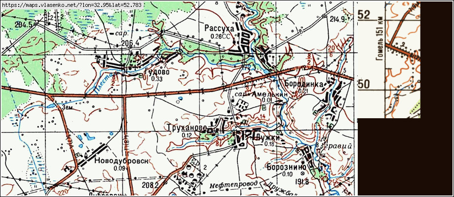 Карта ТРУХАНОВО, Брянская область, Унечский район