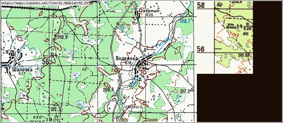 Карта ВОДВИНКА, Брянская область, Унечский район