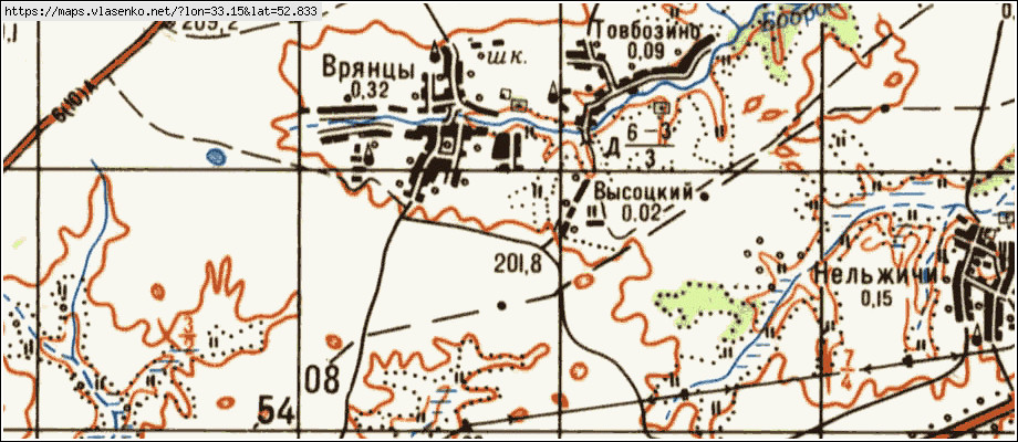 Карта ВЫСОЦКИЙ, Брянская область, Унечский район