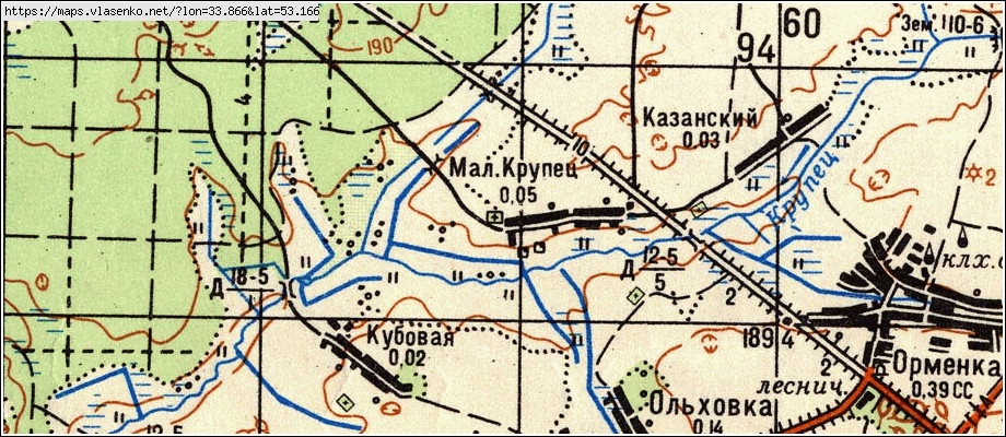Карта МАЛЫЙ КРУПЕЦ, Брянская область, Выгоничский район
